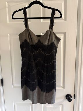 Forever 21 Gray and Black Lace Sheath Dress